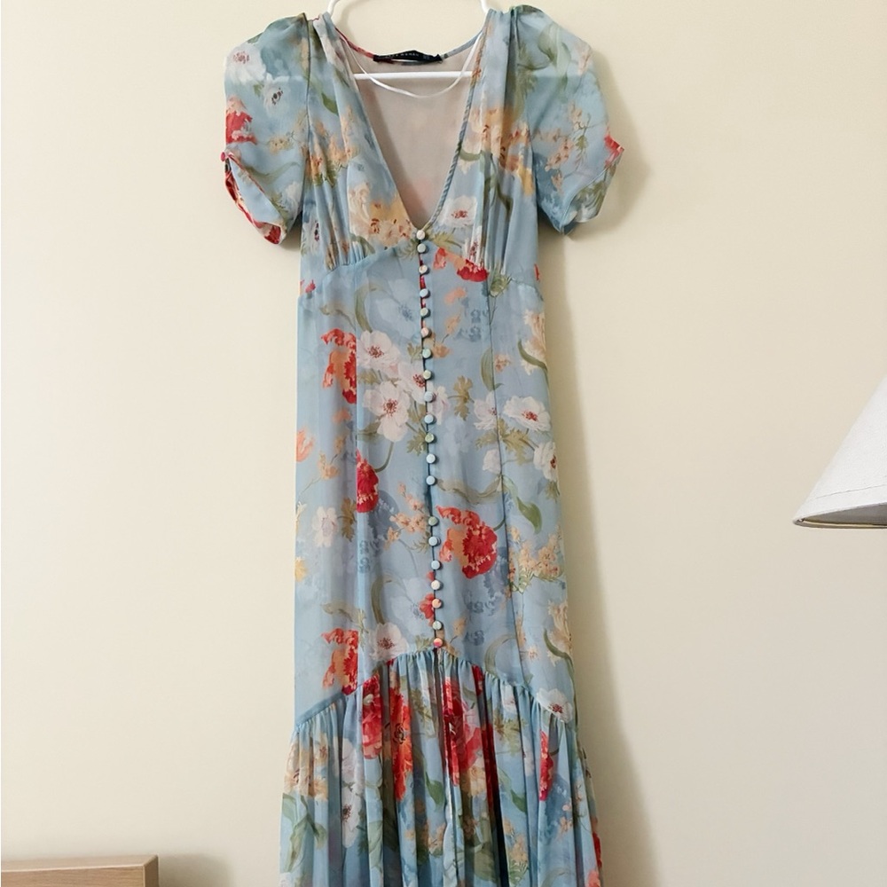 Zara Floral Print Midi Dress